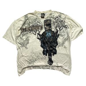 Miskeen Originals Affliction‎ type Shirt White Print Y2K Men's 4XL